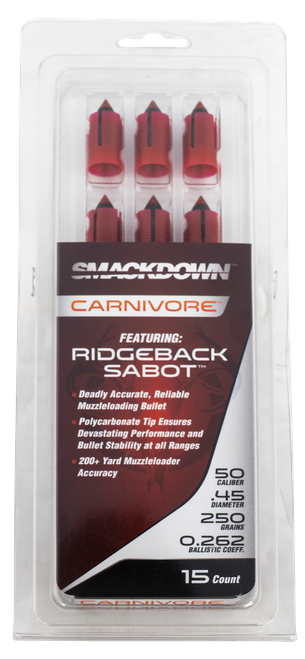 Traditions Smackdown Carnivore 50Cal 250gr 15/Box