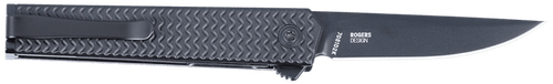 Columbia River CRKT CEO Microflipper 2.36" Folding Drop Point Plain Black TiNi D2 Steel Blade Textured Aluminum Handle