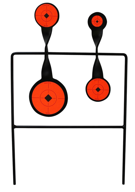 Birchwood Casey World of Targets Duplex Rimfire Pistol/Rifle AR500 Steel Black/Orange Bullseye Illustration Impact Enhancement Motion
