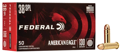 Federal American Eagle 38 Special Ammo 130gr FMJ 50 Rounds - AE38K