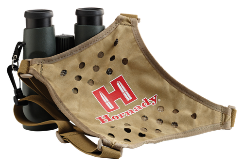 Hornady Binocular Harness Tan Red Logo Elastic Straps