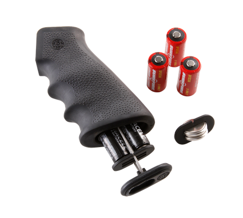 Hogue OverMolded Grip Cobblestone Black Rubber with Finger Grooves & Storage Compartment for AR-15 M16 (Batteries Not Included)
