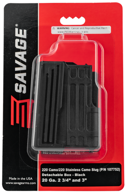 Savage Arms 220 2-Round 20 Gauge Black Polymer