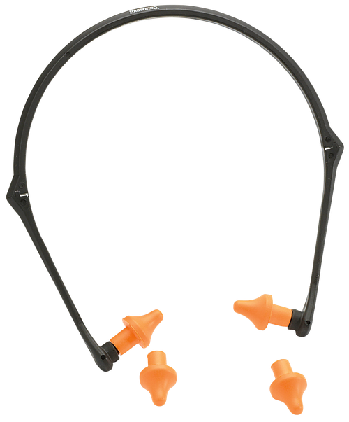Browning Banded Earplugs Plastic 22dB Folding Black/Orange - 12686
