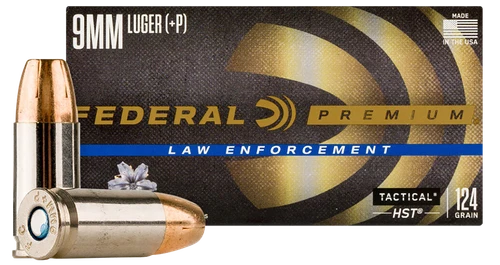 Federal Personal Defense 9mm Luger +P Ammo 124gr HST JHP 50 Rounds - P9HST3