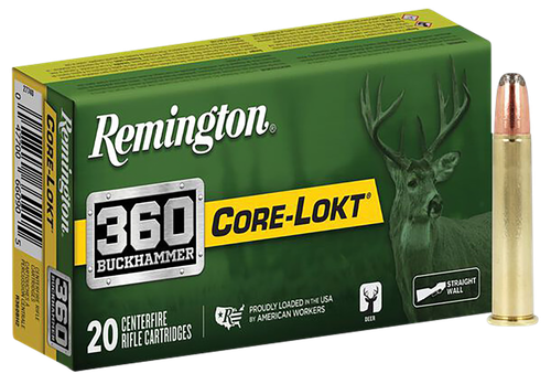 Remington Ammunition Core-Lokt 360Buckhammer 180gr Soft Point 20 Per Box/10 Case