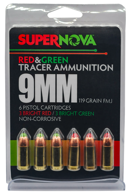 SUPERNOVA PMSN9MM-MP 9MM 119GR FMJ GRN/RED 6/60