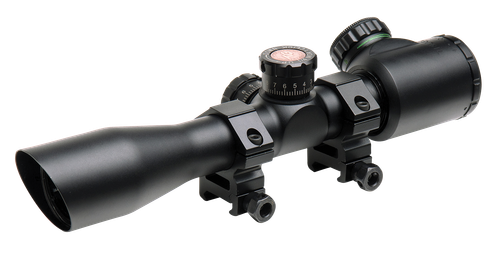 Truglo Tru-Brite 4x 32mm Obj 22.5 ft @ 100 yds FOV 1" Tube Black Illuminated Mil-Dot 3 Color
