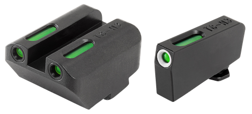 TruGlo TFX Black | Green Tritium Fiber Optic White Outline Front Sight Rear
