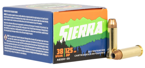 Sierra Outdoor Master Sport 38 Special Ammo 125gr JHP 20 Rounds - A832035