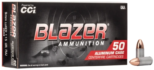 CCI Blazer 9mm Luger Ammo 115gr FMJ 50 Rounds - 3509
