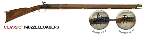 Traditions Kentucky Rifle 50 Cal Flintlock 33.50" Color Case/ Hardened Walnut