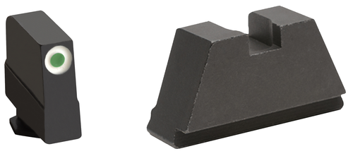 AmeriGlo Optic Compatible Sight Set for Glock 3XL Tall Green Tritium White Outline Front Sight-Black Rear