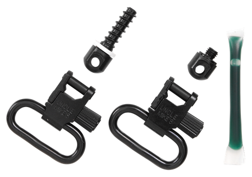 Uncle Mike's Fore End Band Swivel Set Quick Detach 115 LRB Blued 1" Loop for Tube Magazine Leaver Action Rifles/ Carbines/ Mossberg 500 Shotguns