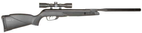 Gamo Wildcat Whisper Air Rifle Gas Piston 177 1-Round Shot Black Receiver Molded All Weather Stock Scope 4x32mm
