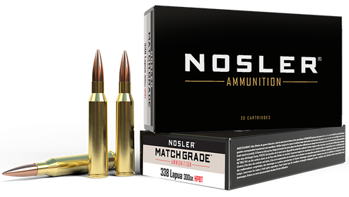 Nosler Match Grade 338LapuaMag 300gr Custom Competition Hollow Point Boat Tail 20 Per Box/10 Case