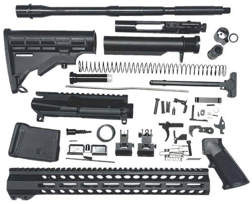 Bowden Tactical AR Rifle Build Kit Complete 15" M-LOK Handguard Mil-Spec Parts - J27115