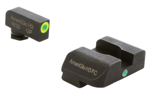 AmeriGlo I-Dot Sight Set for Glock Tritium LumiGreen Outline Front Sight-Green - GL301