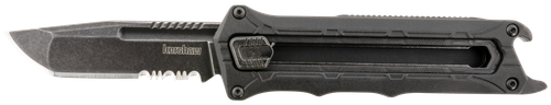 Kershaw Interstellar 2.70" OTF Tanto Part Serrated Black Oxide Blackwash 8Cr13MoV Stainless Blade Textured w/Bottle Opener Glass-Filled Nylon Handle Includes Pocket Clip
