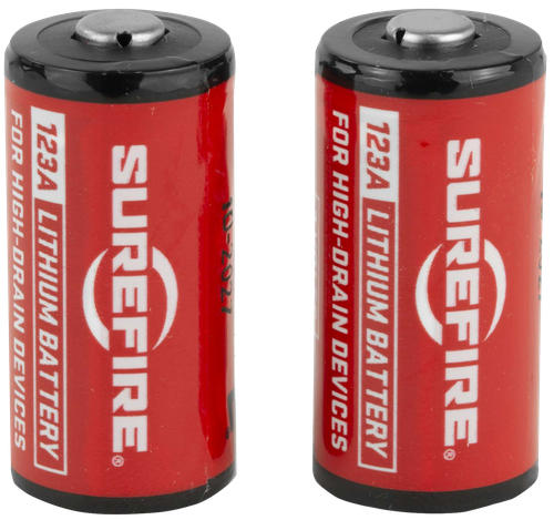 SureFire 123A Batteries Red/Black 3.0 Volts 1 500 mAh (2) Single Pack