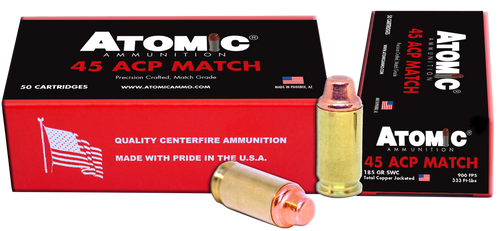Atomic Ammunition Match Precision Craft 45ACP 185gr