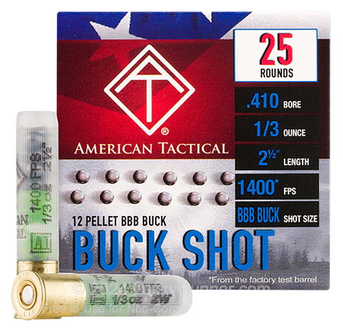 ATI Shotshell 410Gauge 12Pellets BBBShot 25 Per Box/10 Case
