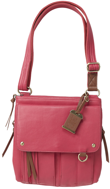 Bulldog Cross Body Purse w/Holster Pink Leather