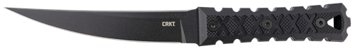 Columbia River CRKT HZ6 6.50" Fixed Plain Matte Baked-On Anti Rust SK-5 Steel Blade/Black w/Carved X's G10 Handle Includes Sheath