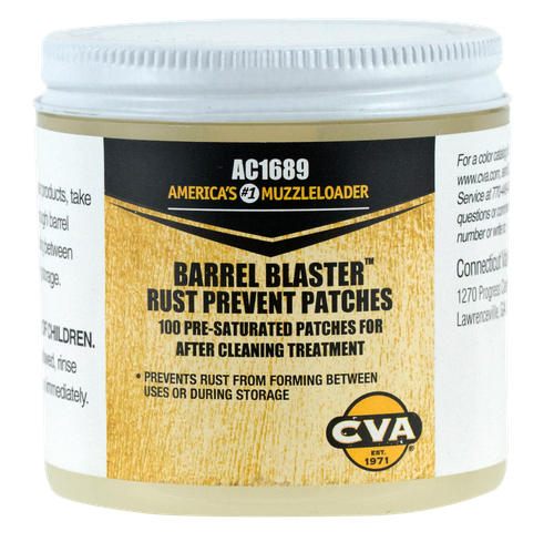 CVA Barrel Blaster PreLubed Patches Against Rust