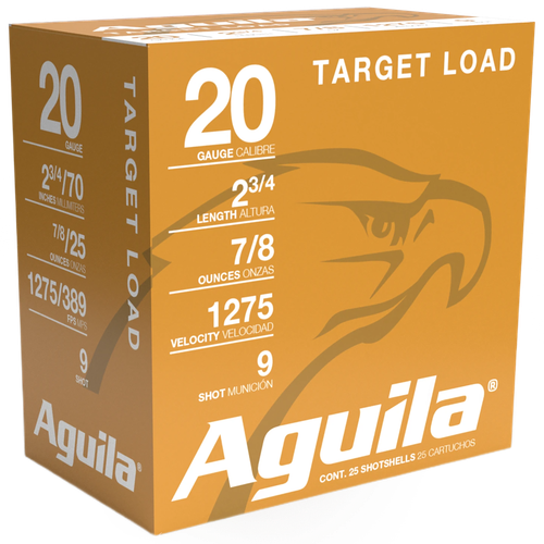 Aguila Target Competition 20 Gauge Ammo 2-3/4" 7/8oz #9 25 Rounds - 1CHB2039