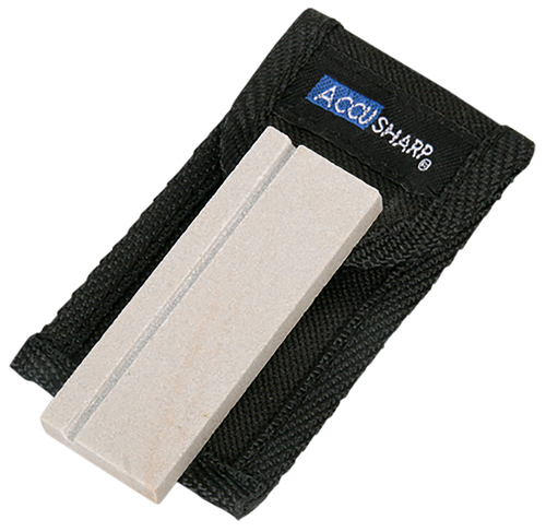 AccuSharp Pocket Stone Natural Arkansas Sharpener White Includes Belt Carry Pouch