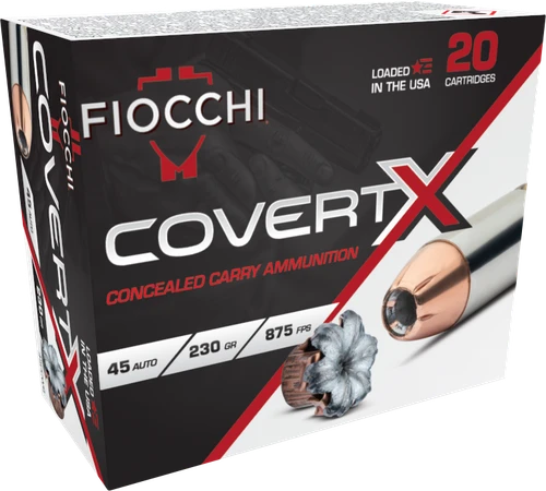 Fiocchi CovertX 45 ACP Ammo 230gr JHP 20 Rounds - 45CCWB