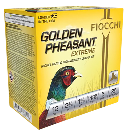 Fiocchi Golden Pheasant Extrema 12Gauge 2.75" 1 3/8oz 5Shot 25 Per Box/10 Case