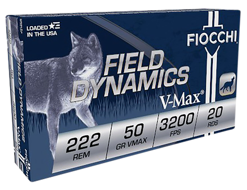 Fiocchi Field Dynamics 222Rem 50gr Hornady V Max 20 Per Box/10 Case
