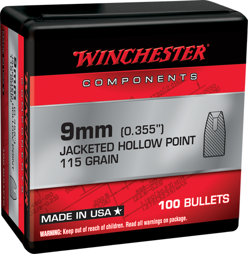 Winchester Ammo Centerfire Handgun Reloading 9mm 115gr
