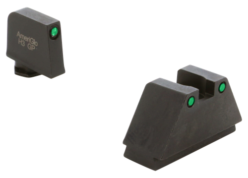 AmeriGlo Optic Compatible Sight Set for Glock 3XL Tall Tritium Black Outline Front Sight-Green Rear