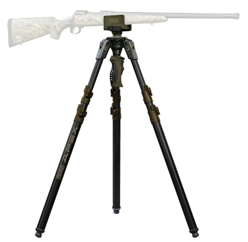 Primos Trigger Stick Apex Tripod with Carbon Fiber/Flat Dark Earth Accent Finish 28"-62" Vertical Adjustment & Rubber Feet