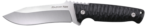 Cold Razor Tek EDC 5" Fixed Clip Point Plain Satin 4116 Krupp Blade 4.63" Black - CSFX5RZR