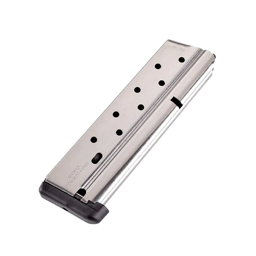 Chip McCormick Custom CMC Products Power Magazine 10-Round 38 Super Fits 1911 Government Stainless Steel w/ Black Base Pad