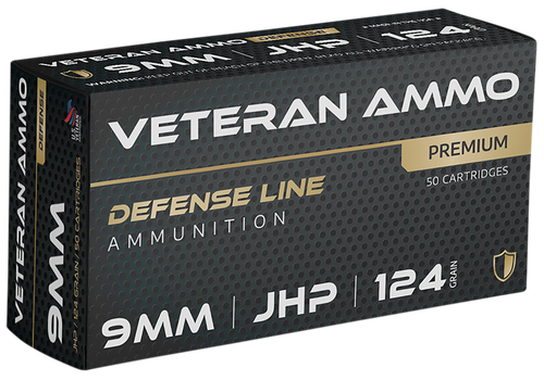 Hyperion Munitions Veteran 9mm Luger Ammo 124gr JHP 50 Rounds - HMBX911