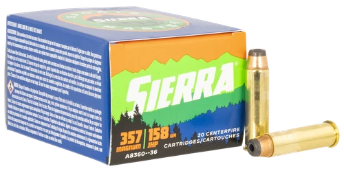 Sierra Outdoor Master Sport 357 Magnum Ammo 158gr JHP 20 Rounds - A836036