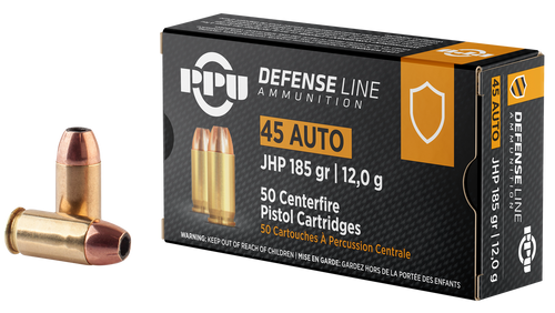 PPU Defense 45ACP 185gr Jacketed Hollow Point
