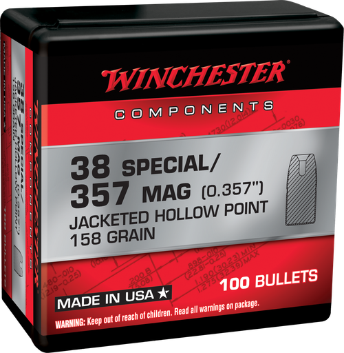 Winchester Centerfire Handgun Reloading 357 Magnum 158gr Jacketed Hollow Point - WB357H158X