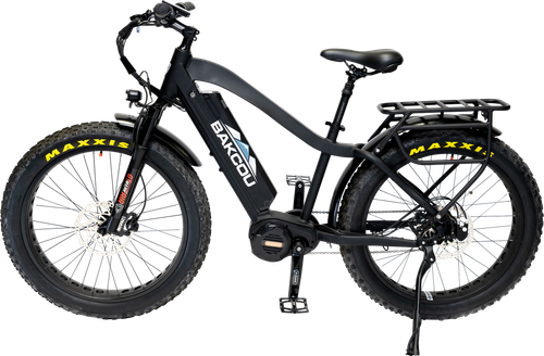 Bakcou E-bikes Mule Jager Black 18" with Stand Over Height of 29.50" Frame - BMJBB25