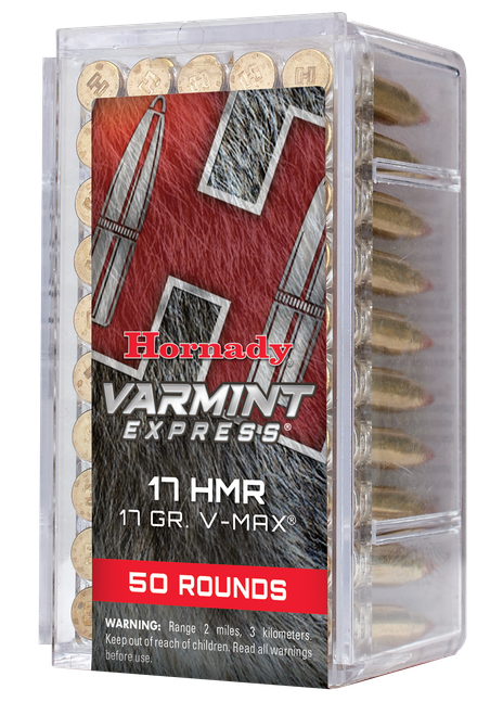 Hornady Varmint Express 17 HMR 17 gr V Max 50 Per Box/ 40 Case