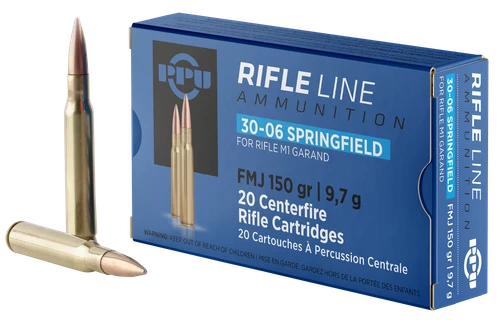 PPU Standard 30-06 Springfield Ammo 150gr FMJ 20 Rounds - PP3006G