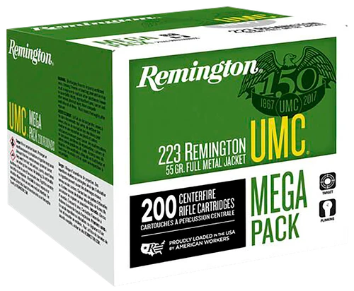 Remington UMC Mega Pack 223 Rem Ammo 55gr FMJ 200 Rounds - 23683