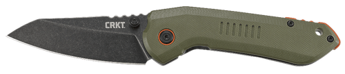 Columbia River CRKT Overland 3" Folding Sheepsfoot Plain Stonewashed 8Cr13MoV Blade/ Green G10/Stainless Handle Includes Pocket Clip