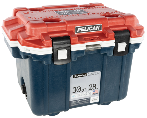 Pelican Personal Cooler Elite Red/White/Blue Polypropylene 30