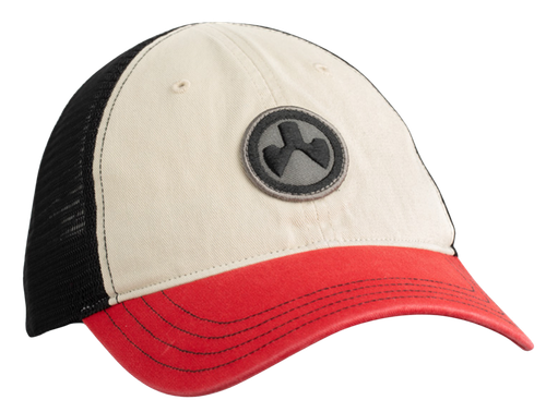 Magpul MAG1105-110 Icon Patch Trucker Hat Stone/Red/Black Adjustable Snapback Osfa Unstructured